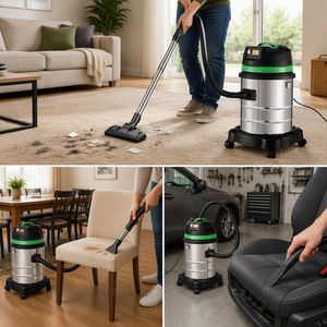 LL-High-Power High Quality Cyclone 60L Aspirateur électrique pour canapé et fauteuil d'angle, pour la maison, le garage, la chambre et l'extérieur. Terrain d'opération sec/humide. - Product Image 2