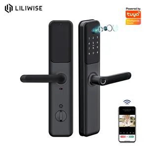 Liliwise New Design Safety Tuya Bluetooth Locks Waterproof Fingerprint locks Smart Camera Door Lock with Video Dobell