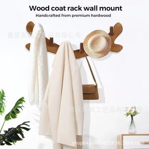 Perchero de Pared de Madera con Forma de Reno, Perchero de Madera Maciza para Entrada, Perchero Multiusos para Dormitorio, Sala de Estar, Almacenamiento - Product Image 1