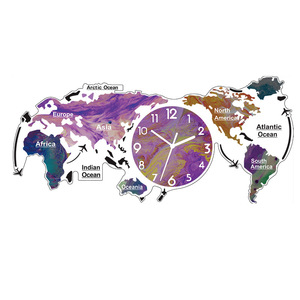 <span class=keywords><strong>Orologio</strong></span> <span class=keywords><strong>da</strong></span> <span class=keywords><strong>Parete</strong></span> Silenzioso con Mappa del <span class=keywords><strong>Mondo</strong></span> per Decorazione Domestica, Bestseller - Product Image 2