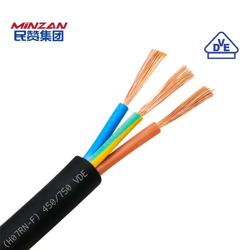 Cable eléctrico de conductor trenzado de cobre estándar VDE, STOW STOOW SJOOW, cable eléctrico de núcleo múltiple de PVC de MM, cables eléctricos flexibles