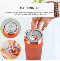 Boîtes en PET transparentes personnalisées avec logo, haute qualité, vides, en plastique, 330 ml, pour boissons gazeuses, jus, lait, thé, avec bouchon en aluminium facile à ouvrir