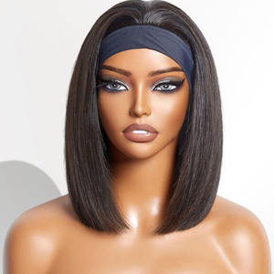 Perruque bandeau bouclée <span class=keywords><strong>afro</strong></span> 100% <span class=keywords><strong>cheveux</strong></span> humains, courte, bouclée <span class=keywords><strong>afro</strong></span>, densité 200, perruque <span class=keywords><strong>foulard</strong></span> à ondulations profondes, perruques <span class=keywords><strong>foulard</strong></span> à ondulations indiennes - Product Image 3