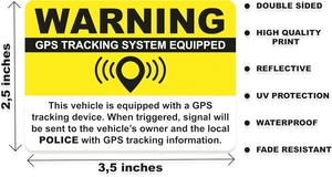 Tem dán định vị GPS chống trộm xe hơi, cảnh báo, gói 6 miếng, kích thước 2.5x3.5 inch, chất liệu vinyl, hai mặt, sử dụng trong nhà/ngoài trời, phủ lớp bảo vệ chống tia UV và nước - Product Image 2