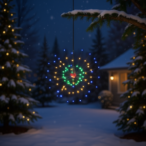 D0100HHDQBP Firecracker Christmas Lights 7.9 In Multicolor <b>Outdoor</b> Decorative LED <b>Lighting</b> With IP65 Rating - Product Image 2