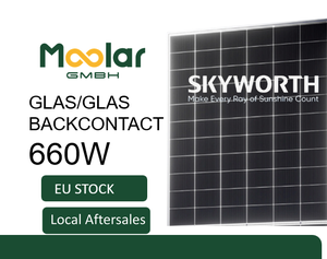 Módulo Solar Bifacial de Vidrio SKYWORTH QM192AFCD-660-72 660W con Contacto Trasero, Marco Plateado, Cable Largo, Entrega Rápida, Alemania - Product Image 3