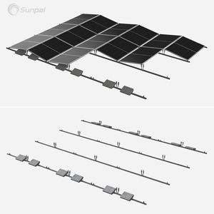 Rayonnage à ballast Sunpal système de supports de panneau solaire à toit plat support de montage de module solaire PV est à ouest - Product Image 2