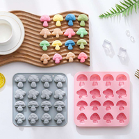 Niedliche 3D-Pilzform Umweltfreundliche Ofenfeste Silikon-Kuchenformen für Schokolade, Süßigkeiten, Eis, Gummibärchen, Fondant, Kekse und Kerzenherstellung