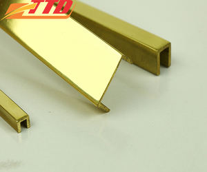 Garniture intérieure en métal de longueur personnalisée en forme de U garnitures de carreaux en laiton et cuivre pour meubles de vitrine de décoration d'appartement - Product Image 6