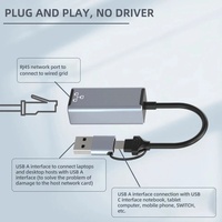Adaptor Jaringan USB C Tipe-C ke RJ45 Gigabit Ethernet 1000Mbps untuk Macbook Pro