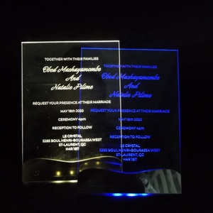Custom Laser Engraved Acrylic <strong>Neon</strong> LED Table Number Stand for Wedding <strong>Invitation</strong> Menu <strong>Party</strong> Bar Restaurant Event Decoration - Product Image 1