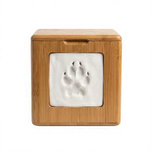Urne funéraire numérique en bambou pour animaux de compagnie avec écran HD intégré et diaporama vidéo, boîte de crémation pour grands chiens - Product Image 1