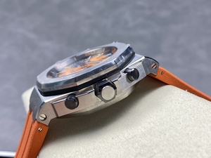 Reloj Mecánico de Lujo para Buceo, de la Mejor Calidad, 42 mm, Fábrica MS, Movimiento ETA 3124, Modelo 26703, Multifunción, Cronógrafo, Color Naranja - Product Image 4