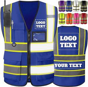 Gilet de sécurité haute visibilité en maille respirante, protection certifiée ANSI avec bandes réfléchissantes, plusieurs poches pour travaux de construction - Product Image 3