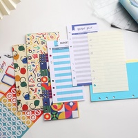 6 anneaux feuilles mobiles A6 recharge papier insert budget enveloppe cahier à spirale budget planificateur feuilles budget classeur accessoires