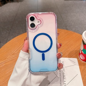 Funda Protectora Híbrida 3 en 1 con Gradiente Transparente para iPhone 13 14 15 16 Pro Max Plus, Funda para iPhone 15 de 3 Piezas - Product Image 5