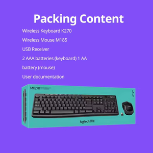 Combo de Teclado y Ratón Inalámbrico Logitech MK270, Receptor 2.4G, Teclado de Tamaño Completo, Batería de Larga Duración, Set de Teclado y Ratón para Oficina - Product Image 5