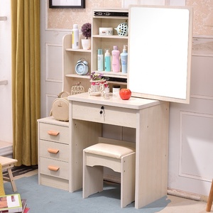 Muebles de Dormitorio <span class=keywords><strong>para</strong></span> Niña, Personalización al por Mayor, Precio Económico, Tocador de Madera Pequeño <span class=keywords><strong>con</strong></span> <span class=keywords><strong>Espejo</strong></span> Deslizante y Taburete - Product Image 2