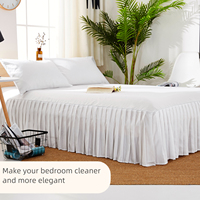 Housse de lit à volants brossée couleur personnalisée, couvre-matelas décoratif, housse de sommier OEM ODM Usine