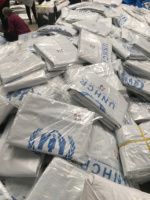 PEHD haute densité stratifié de bâche de PE l'autre plaine tissée enduite de LDPE adaptée aux besoins du client de tissu avec la couverture d'impression