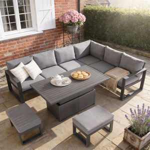 Conjunto de Sofás Modulares para Exteriores de 6 Piezas con Mesa de Centro con Almacenamiento y Cojines Personalizables para Jardín o Patio Trasero - Product Image 1