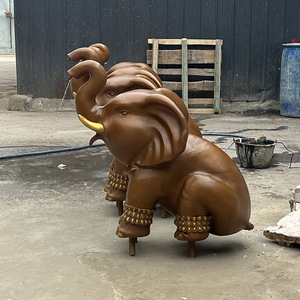 Large Cast Bronze <b>Elephant</b> Sculpture Water Spraying Outdoor Floor Mount Traditional Animal Figure Handmade <b>Decor</b> - Product Image 2