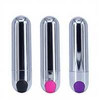 JoyPark Vibromasseur miniature à 10 fréquences pour point G, rechargeable par USB, argenté, étanche IPX5, vibromasseur vaginal