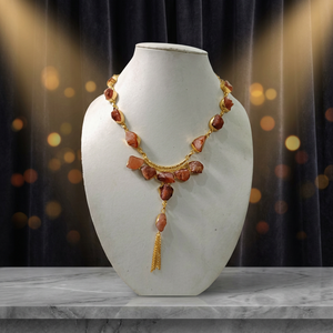 Nouvel Arrivage Parure de Bijoux Tendance en Pierre Naturelle et Laiton, Style Indien, pour Mariage, Fiançailles, Tenue de Plage, Quotidien, Fête et Anniversaire - Product Image 2
