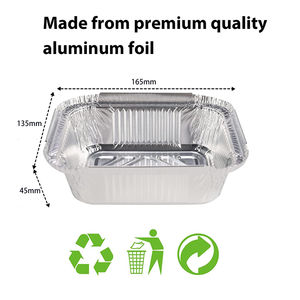 CB47 10 20 50 Pcs Récipient alimentaire jetable en aluminium de qualité alimentaire Plateau en aluminium Rectangle Plaques en aluminium avec couvercles - Product Image 6