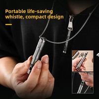 Sifflet de survie à usage multiple en titane, granit mat, caoutchouc souple pour stylet d'écriture, sifflet en métal.