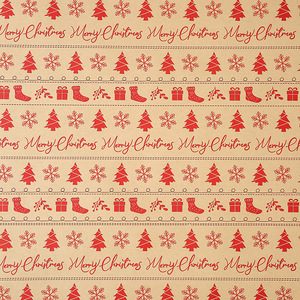 Papel de Regalo Navideño Kraft, Rollo de Papel Impreso en Cuatro Colores con Diseño de Copos de Nieve, Embalaje Navideño para Regalos y Manualidades - Product Image 6