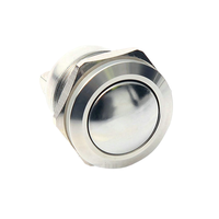 Interrupteur à bouton-poussoir en métal bombé de 19 mm, étanche IP65, momentané, 1NO, borne à vis, interrupteur à bouton-poussoir en acier inoxydable