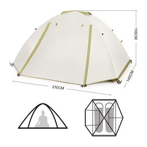 Tente de camping extérieure 210x145x110cm, double couche, légère, imperméable, pour 1-2 personnes, équipement de randonnée et d'alpinisme trois saisons - Product Image 1