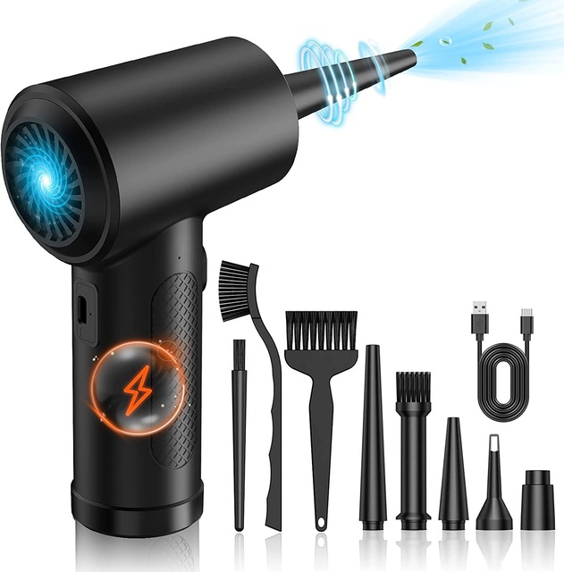 Custom Logo Electric Air Duster Cleaner PC Computer Keyboard 51000RPM Cordless Dust off Compressed Gas Blowing Air Duster