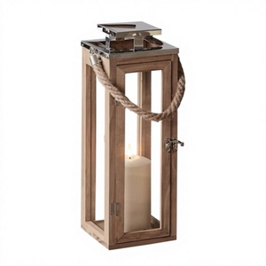 Farol de Madera Decorativo Hecho a Mano con Paneles de Vidrio para Bodas, Festivales, Cumpleaños, San Valentín, Navidad - Product Image 6