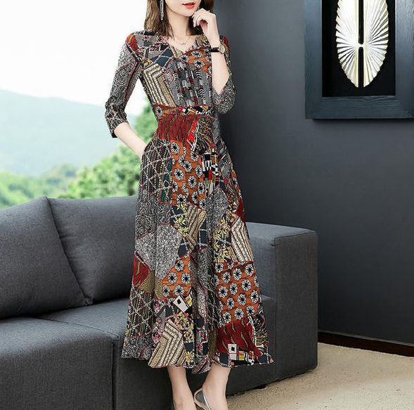 long dress design for women a solid color long dress women featuring a sleeve design