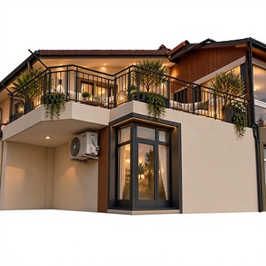 Rampe de balcon moderne en aluminium sur mesure, clôture extérieure en métal thermolaqué, main courante décorative pour villa et terrasse - Product Image 1