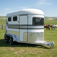 Promotion : Remorque légère en aluminium pour 2 chevaux, à chargement oblique, avec rampe, pour le marché australien