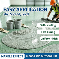 Peinture de revêtement de sol liquide auto-nivelante à base de sable coloré époxy pour sols en béton intérieurs/extérieurs, décoration effet marbre