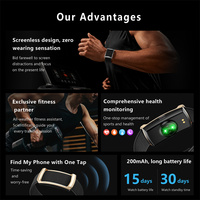Pulsera Inteligente con 30 Días de Autonomía en Espera, Monitor de Frecuencia Cardíaca Continuo Durante Todo el Día, Sin Pantalla, Modelo U25