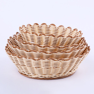Cesta de Mimbre Sintético Tejida a Mano, Cesta para Almacenar Frutas y Verduras, Tecnología de Tejido Originaria de Linyi - Product Image 3