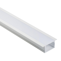Offre Spéciale : Profilé LED encastré en aluminium anodisé argenté avec diffuseur PC laiteux pour éclairage de fond de plafond résidentiel