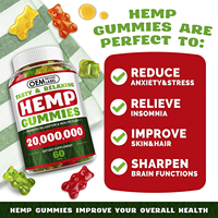 Gummies au chanvre pour le sommeil, formule de relaxation à base de plantes avec camomille et mélisse, aide naturelle au sommeil, fabricant OEM