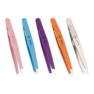 Produsen profesional Cina: Pinset Baja tahan karat, Pinset alis pegangan berlian gulung Rusia - Product Image 1