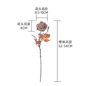 ช่อดอกกุหลาบประดิษฐ์ CallaFloral สีส้ม สีแชมเปญ สีม่วง ทำจาก PVC สำหรับตกแต่งงานแต่งงานในร่ม สไตล์งานฝีมือ - Product Image 4