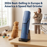 Meilleur vendeur aux États-Unis et en Europe 2026 : Coupe-griffes électrique silencieux 6 vitesses pour chiens et chats, rotation à 360° °   Lumière LED 11000 tr/min Professionnelle Grande
