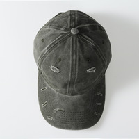 Gorra de Béisbol Vintage Ajustable de Moda, 6 Paneles, Lona Unisex, Algodón Puro, Estilo Desgastado, Hebilla Metálica, Para las Cuatro Estaciones