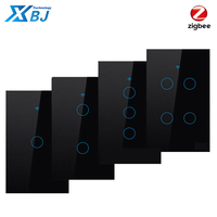 Interrupteur intelligent Zigbee 3 gangs tactile avec logo personnalisé, compatible Tuya et Alexa, pour utilisation universelle (US/AU)