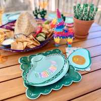 Assiettes en papier Fiesta Sombrero, 8 pièces, 10x8 pouces, en forme de chapeau, vaisselle en papier pour la fête du Cinco de Mayo, décoration de table