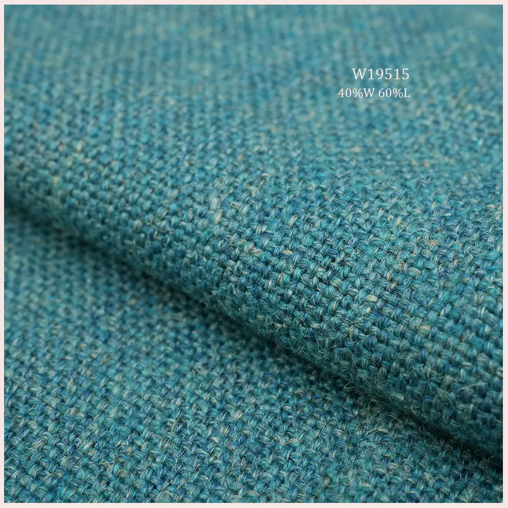 Cantik Hangat Tenunan Wol Linen Kain Pelapis Campuran 60% Linen 40% Wol Kain Pelapis Tekstil untuk Sofa Sofa Panel
